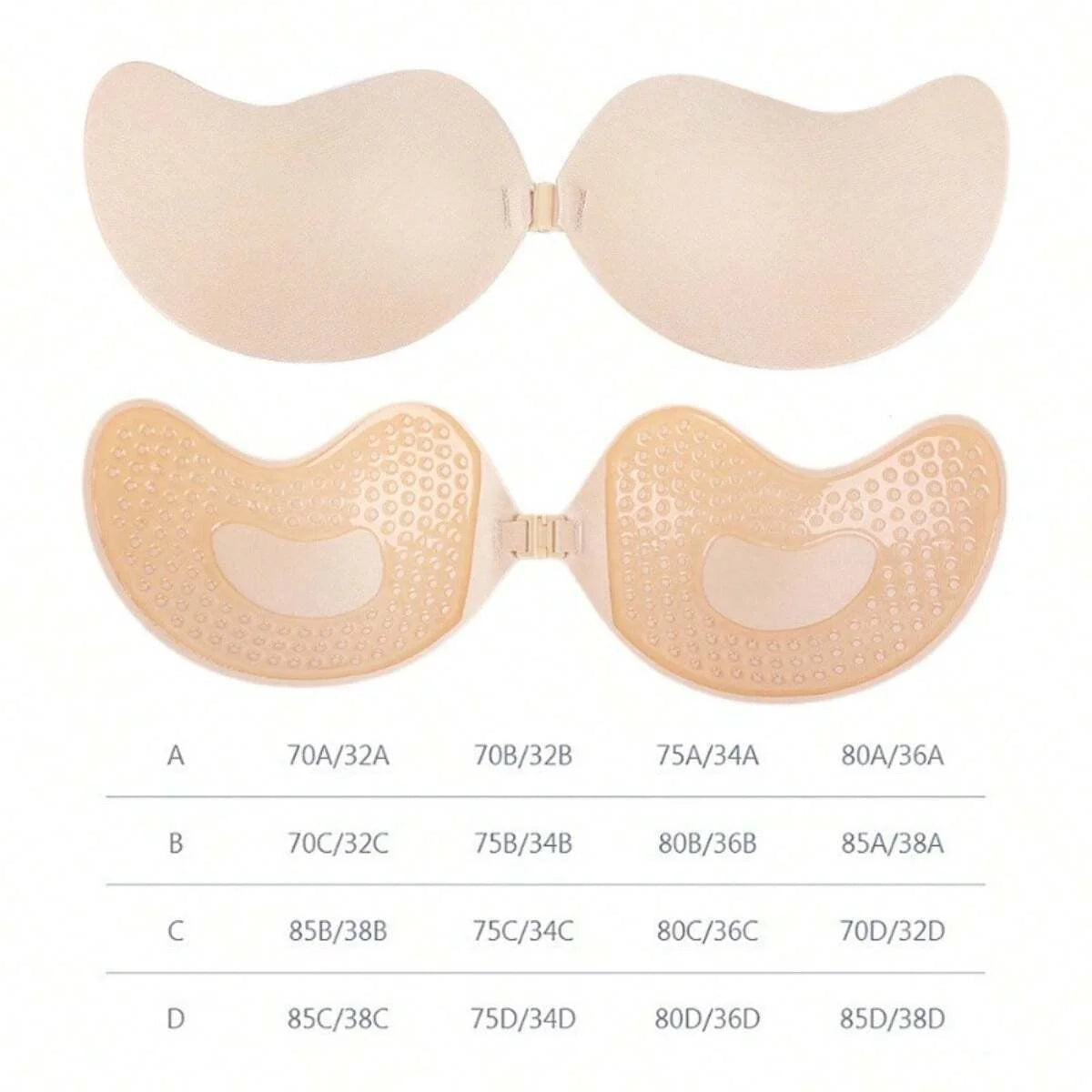 1Pair Women Invisible Underwear Nubra Breast Patch Tow-Color Hypoallergenic Mango Cup Bra Silicone Non-Falling off Thin