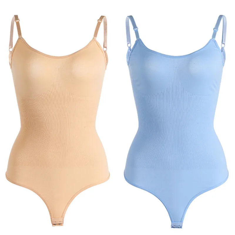 Women Full Body High Elastic Bodysuit Shapewear Seamless Smoothing Tummy Control Waist Trainer Underwear Thong Shaper