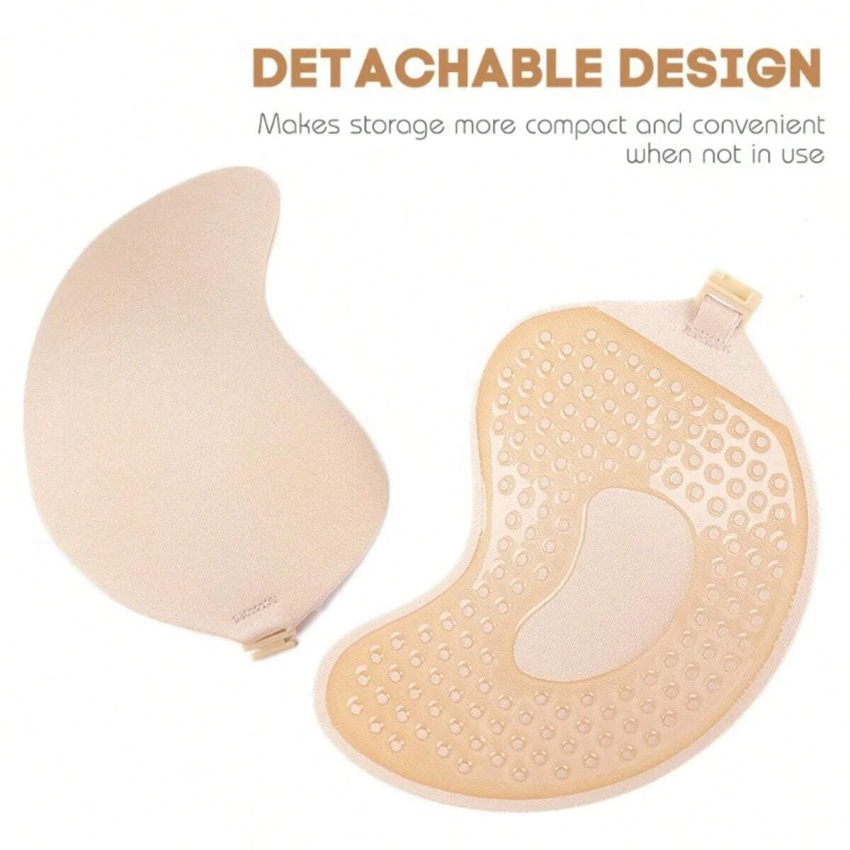1Pair Women Invisible Underwear Nubra Breast Patch Tow-Color Hypoallergenic Mango Cup Bra Silicone Non-Falling off Thin