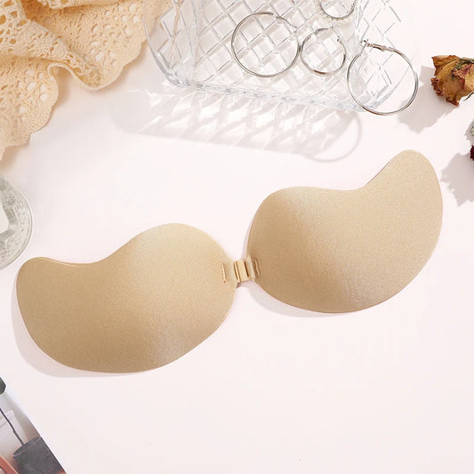 1Pair Women Invisible Underwear Nubra Breast Patch Tow-Color Hypoallergenic Mango Cup Bra Silicone Non-Falling off Thin