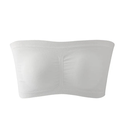 1Pcs Women'S Bra plus Size Strapless Bra Thin Removable Chest Cushion Top Stretchy Seamless Invisible Bra S-6XL