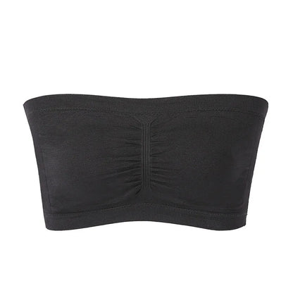 1Pcs Women'S Bra plus Size Strapless Bra Thin Removable Chest Cushion Top Stretchy Seamless Invisible Bra S-6XL